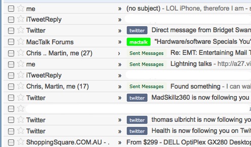 Sent Messages in Gmail Web Client