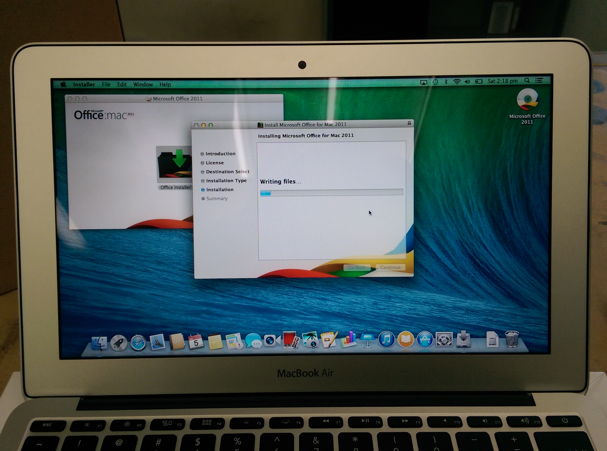 Installing Microsoft Office 2011 on a MacBook Air